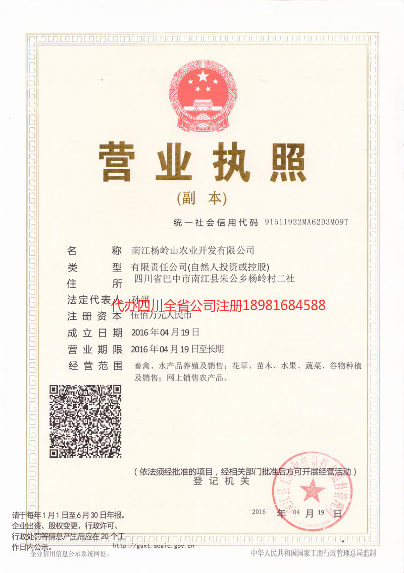 洮南洮南杨岭山农业开发有限公司